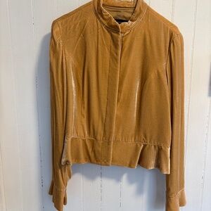 INC International Concepts Butter Yellow Velvet Jacket L